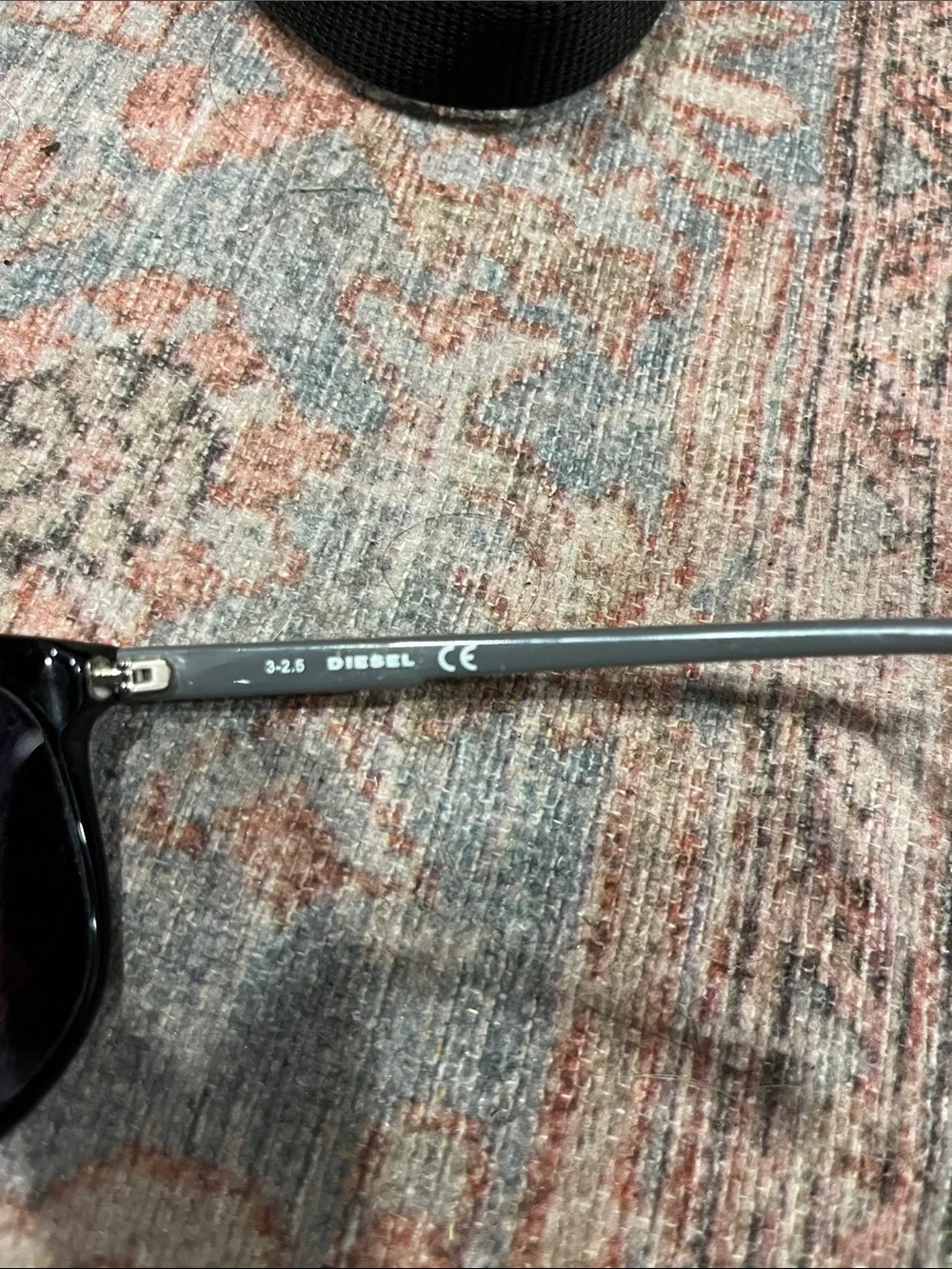 Diesel Men’s Black Frame Sunglasses with Blue-Green Mirrored Lenses